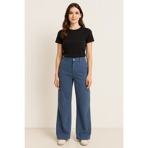 Wild Fable XL Blue Corduroy Cargo Dress Pants Elastic Waist